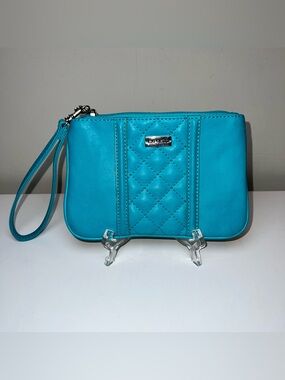 Express Teal Quilted Wristlet Clutch